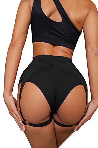 BZB High Waisted Booty Shorts with Garters
