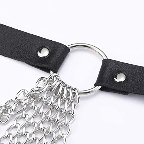 Victray Punk Black Waist Chain Leather Body Jewelry