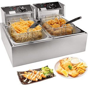 High-Power 12.7QT Stainless Steel Deep Fryer