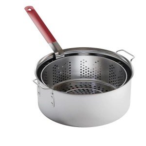 Aluminum Deep Fryer Pot with Basket - 10QT