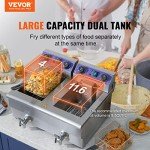 VEVOR 11L Stainless Steel Double Pot Fryer