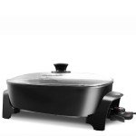 Non-Stick Electric Skillet with Glass Lid, 10.5Qt
