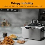 Tesslux 5.3 Quart Electric Deep Fryer with Basket