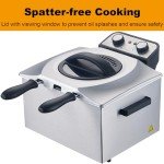 Tesslux 5.3 Quart Electric Deep Fryer with Basket