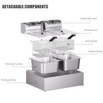 3400W Stainless Steel Deep Fryer for Home & Commercial