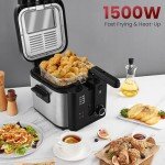 Pukomc Electric Deep Fryer with Adjustable Temperature