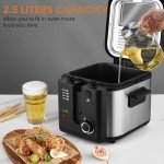 Pukomc Electric Deep Fryer with Adjustable Temperature