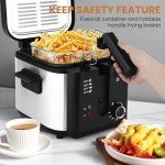 Pukomc Electric Deep Fryer with Adjustable Temperature