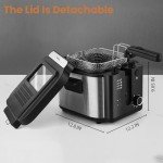 Pukomc Electric Deep Fryer with Adjustable Temperature