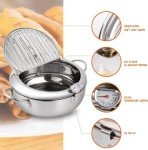 Deep Fryer Pot,Oxydrily Japanese Tempura Deep Fryer Stainless Steel Frying Pot With Thermometer