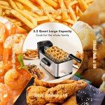 COSTWAY 3.2Qt Stainless Steel Electric Deep Fryer