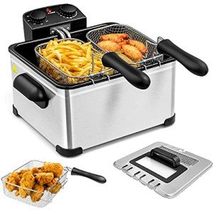 5.3QT Electric Deep Fryer with Three Baskets