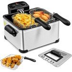 5.3QT Electric Deep Fryer with Three Baskets