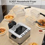 5.3QT Electric Deep Fryer with Three Baskets