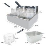 Large Capacity Electric Deep Fryer with Baskets