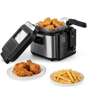 Pukomc Electric Deep Fryer with Adjustable Temperature