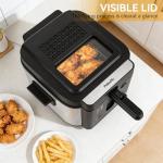 Pukomc Electric Deep Fryer with Adjustable Temperature