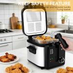 Pukomc Electric Deep Fryer with Adjustable Temperature