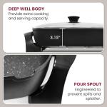 Non-Stick Electric Skillet with Glass Lid, 10.5Qt