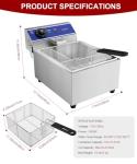 DULONG Stainless Steel Electric Deep Fryer with Control