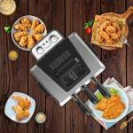 Large Electric Deep Fryer with 3 Baskets and Lid