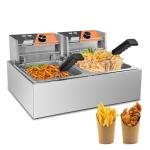 Dual Tank 20L Electric Deep Fryer with Baskets