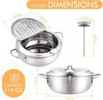Stainless Steel Tempura Fryer with Lid 9.4