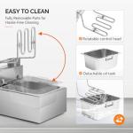 ROVSUN 11.4QT Electric Deep Fryer with Basket