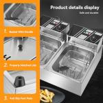22.8QT Electric Deep Fryer with Dual Baskets