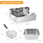 22.8QT Electric Deep Fryer with Dual Baskets