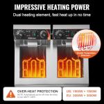 VEVOR 11L Stainless Steel Double Pot Fryer