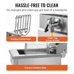 VEVOR 11L Stainless Steel Double Pot Fryer