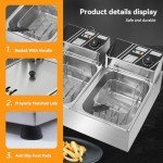 22.8QT Electric Deep Fryer with Dual Baskets