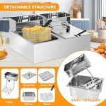 22.8QT Electric Deep Fryer with Dual Baskets