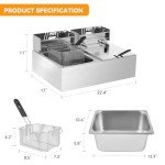 22.8QT Electric Deep Fryer with Dual Baskets
