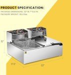 Commercial Electric Deep Fryer with Removable Baskets
