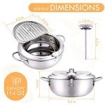 Stainless Steel Tempura Fryer with Lid 9.4