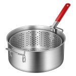 VIVOHOME 10Qt Aluminum Fish Fryer Pot & Basket