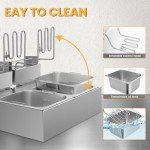 Dual Tank 20L Electric Deep Fryer with Baskets