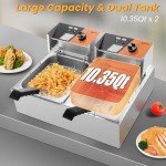 Dual Tank 20L Electric Deep Fryer with Baskets