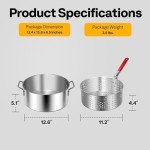 VIVOHOME 10Qt Aluminum Fish Fryer Pot & Basket