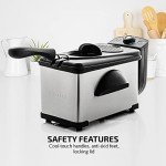 OVENTE 2L Electric Deep Fryer with Lid and Filter