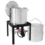 80 Qt Seafood Boil Kit with Burner & Strainer