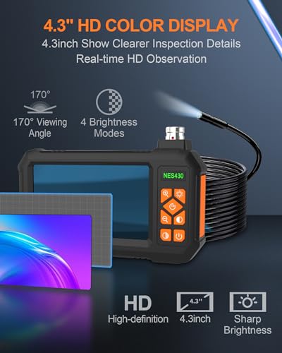 Julaiwy Industrial Endoscope Borescope Camera 1080P HD 4.3