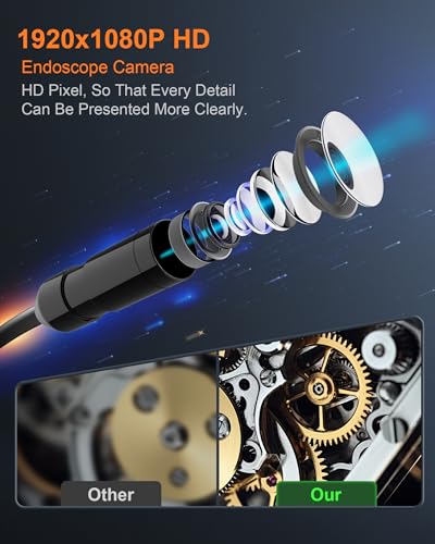 Julaiwy Industrial Endoscope Borescope Camera 1080P HD 4.3