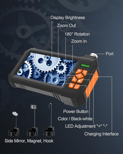 Julaiwy Industrial Endoscope Borescope Camera 1080P HD 4.3