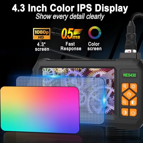 Waterproof Endoscope Camera with 4.3" Screen and LEDs