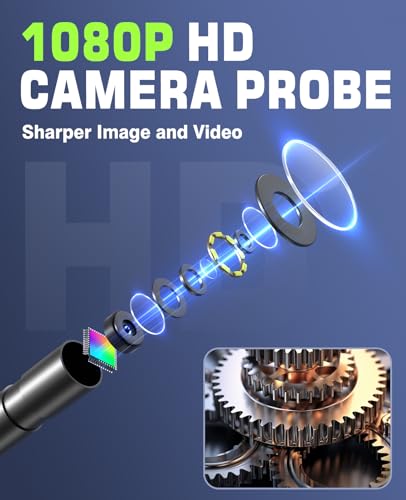 1920P Endoscope Camera with Light, 4.3" IPS Borescope