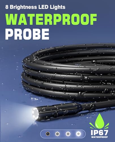 1920P Endoscope Camera with Light, 4.3" IPS Borescope