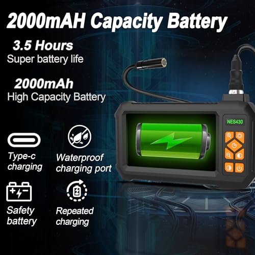 Waterproof Endoscope Camera with 4.3" Screen and LEDs